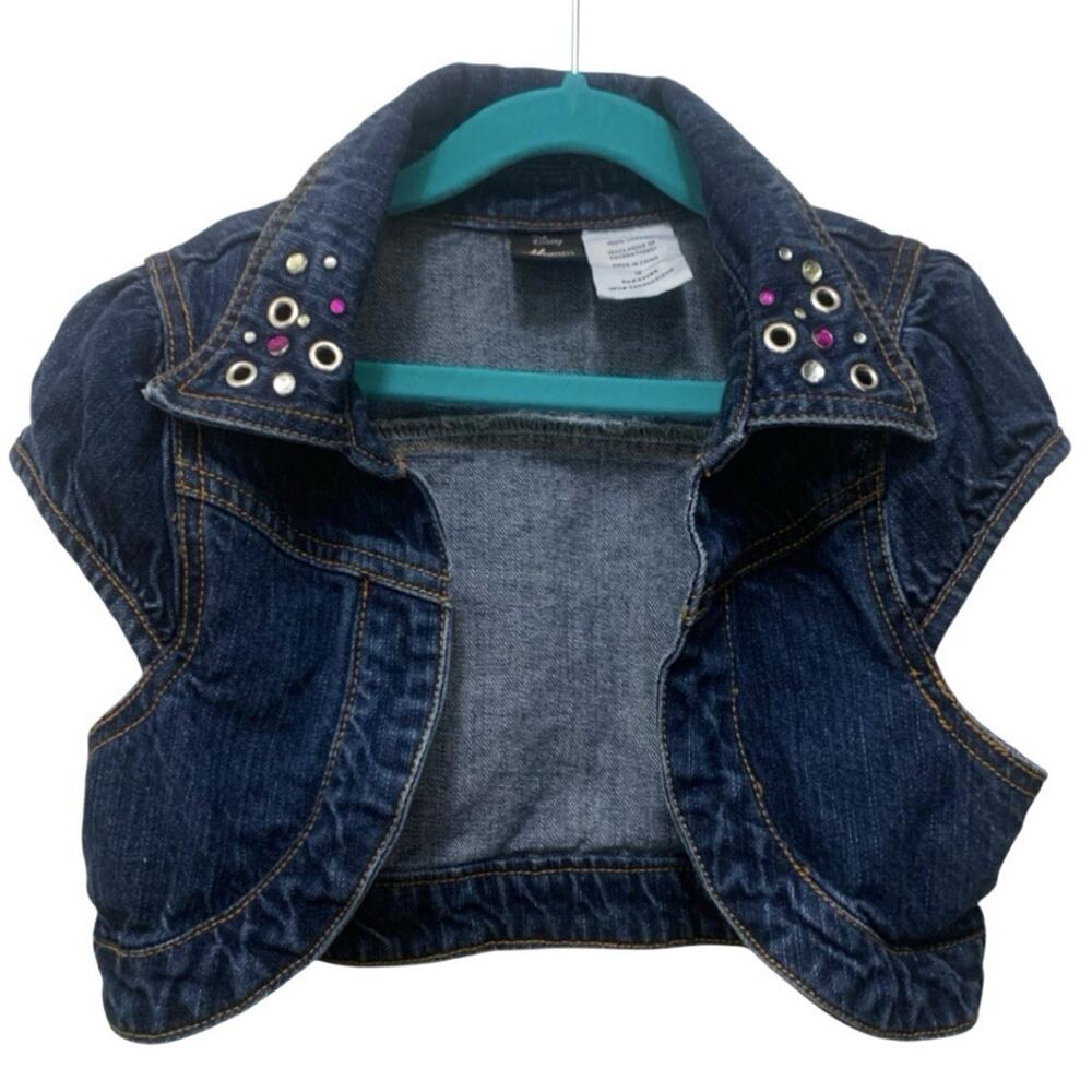 VTG Y2K Disney Hannah Montana Girls Sz 12 Denim Bolero Jacket Blue Jean Top